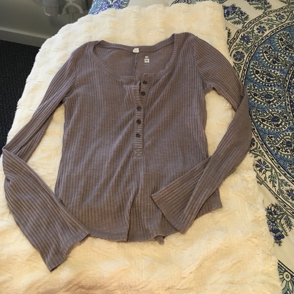 Me to we purple button up long sleeve