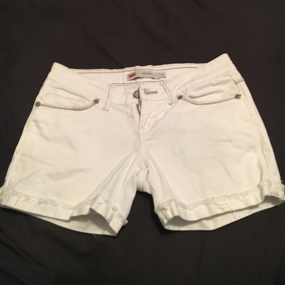 White jean shorts