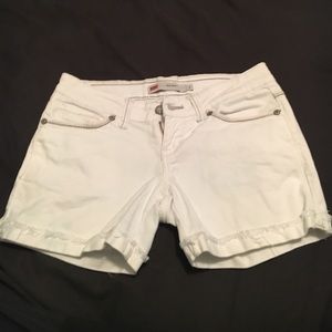 White jean shorts