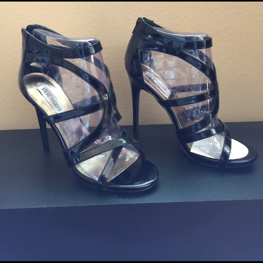 Black strappy heels