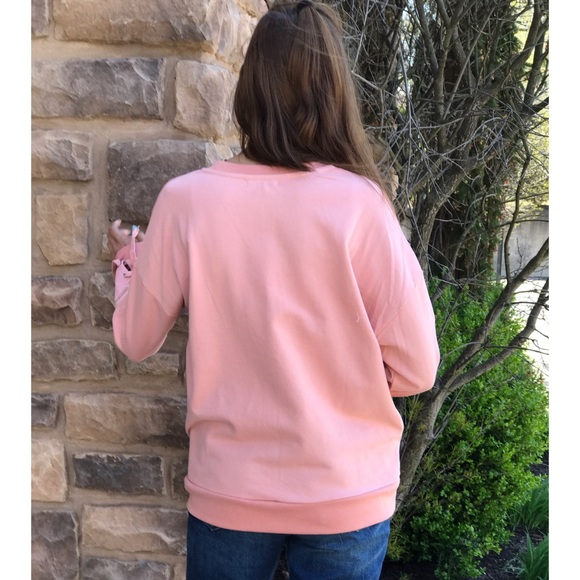 LAST ONE! 🌸Dusty Mauve Shoulder Lace Up Top - Picture 2 of 7