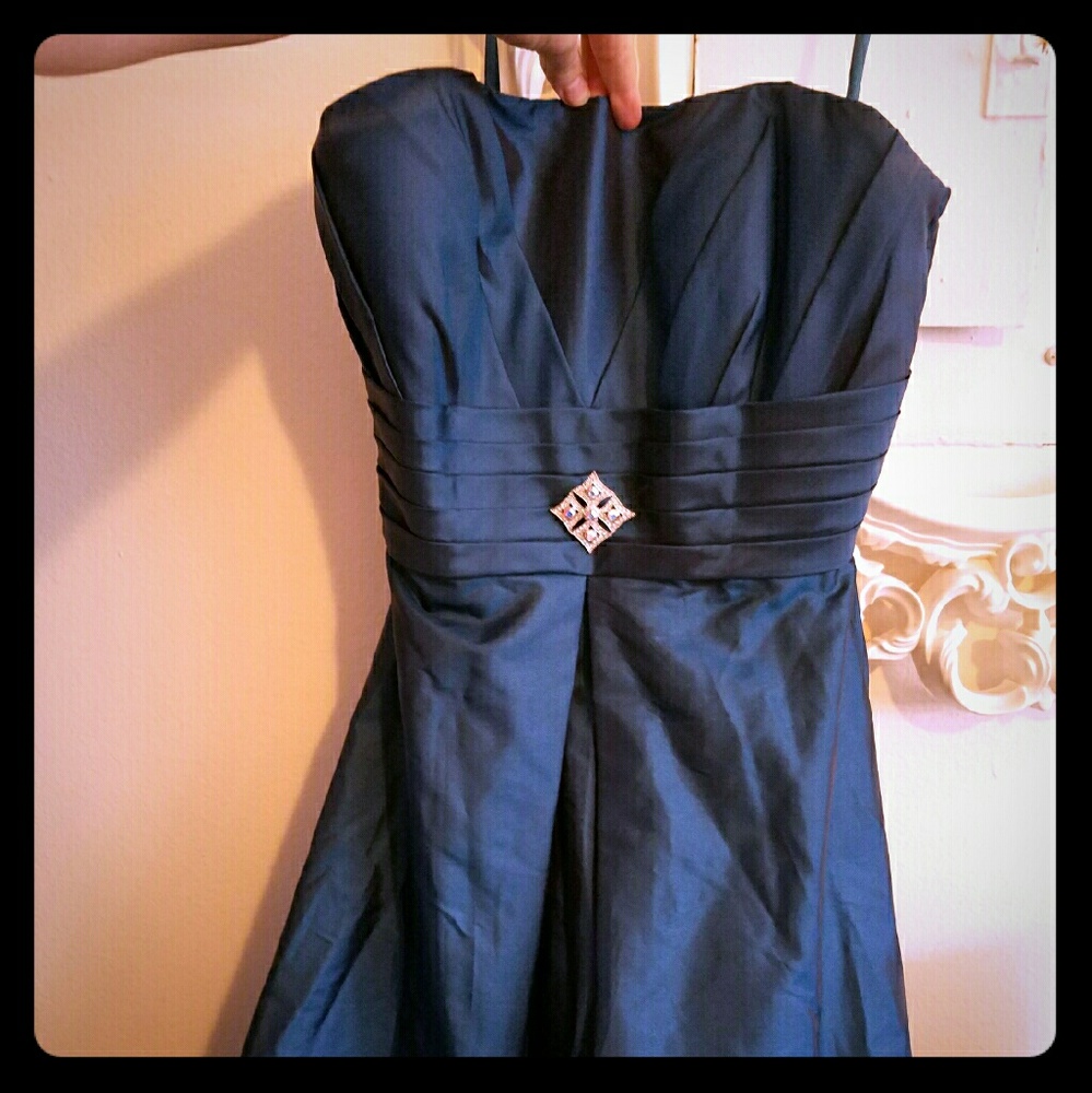 Navy blue Ball gown dress.