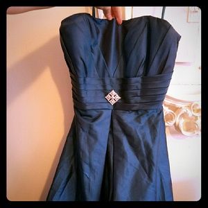 Navy blue Ball gown dress.