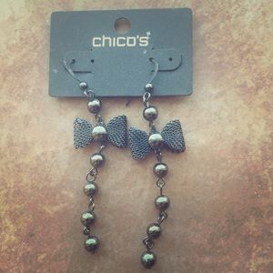 Chico's Dangle Bow Orb Earrings