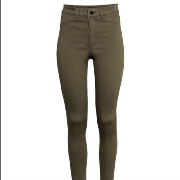 army green high waisted jeans