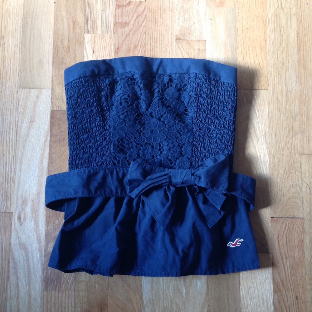 navy peplum corset top