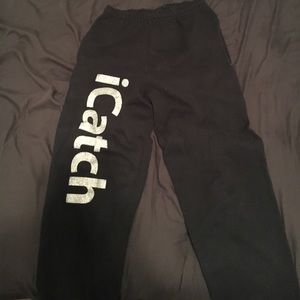 Black "icatch" sweat pants with pockets