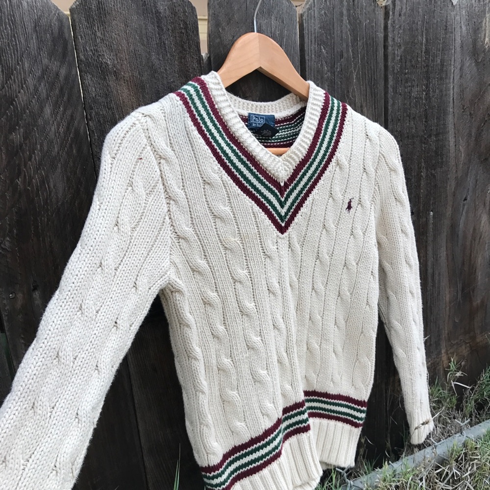 POLO crew neck knitted sweater