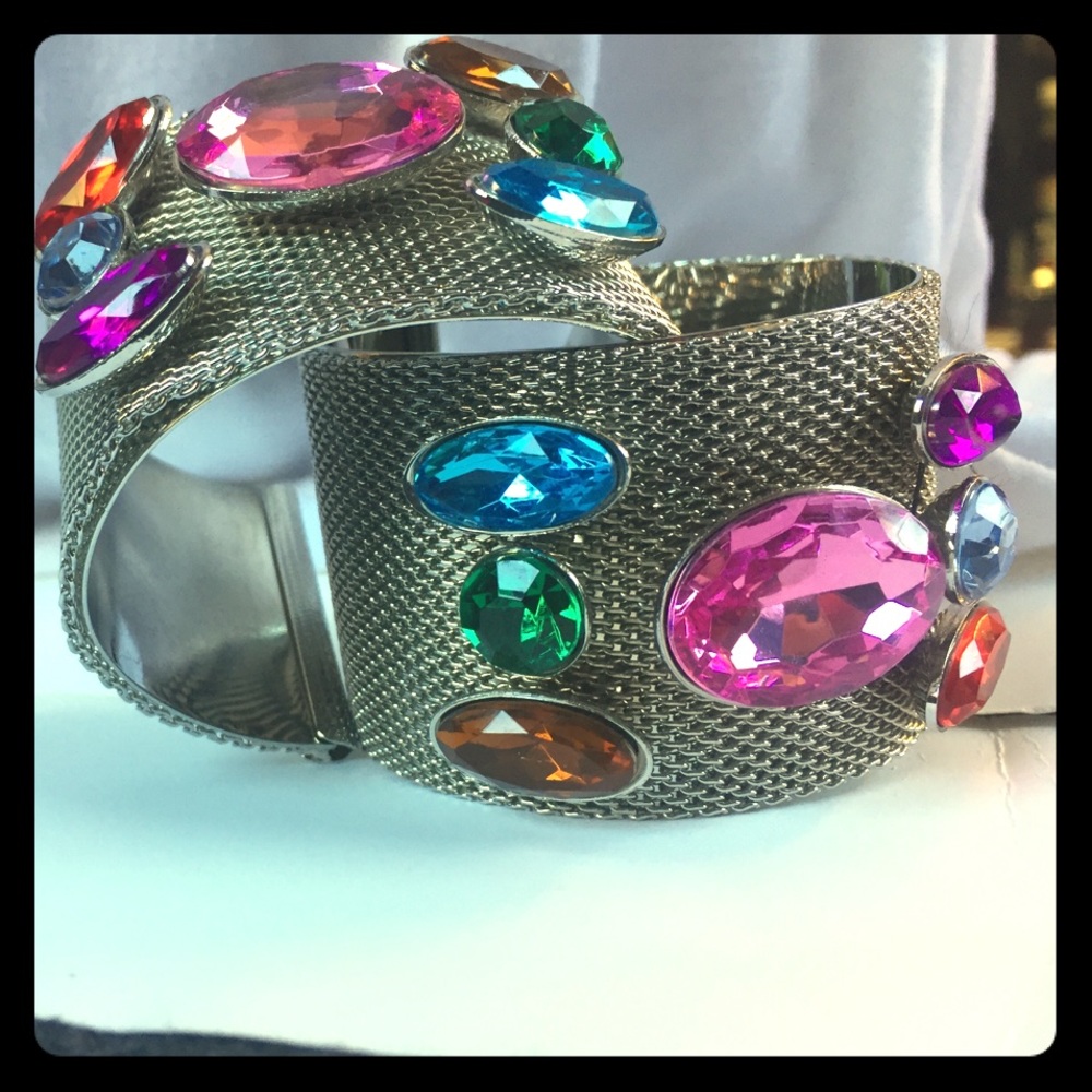 Chic bejeweled bracelet pair