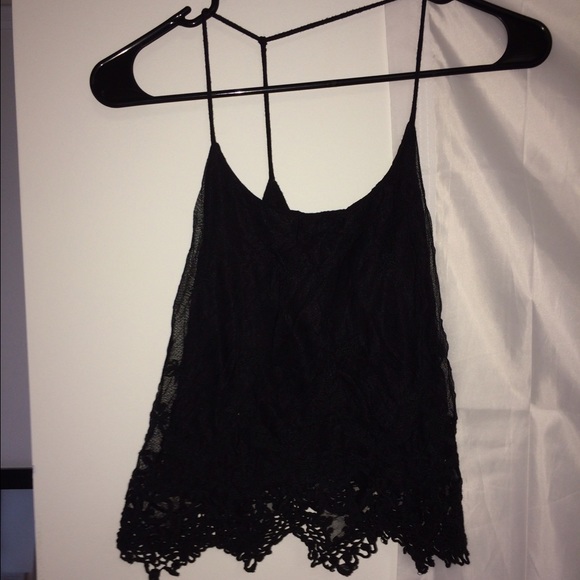 Sheer overlay black party top - Picture 1 of 2