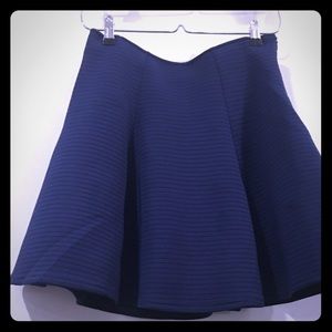 Navy flared skirt