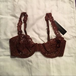 Donna Karan chocolate brown lace underwire 36D bra