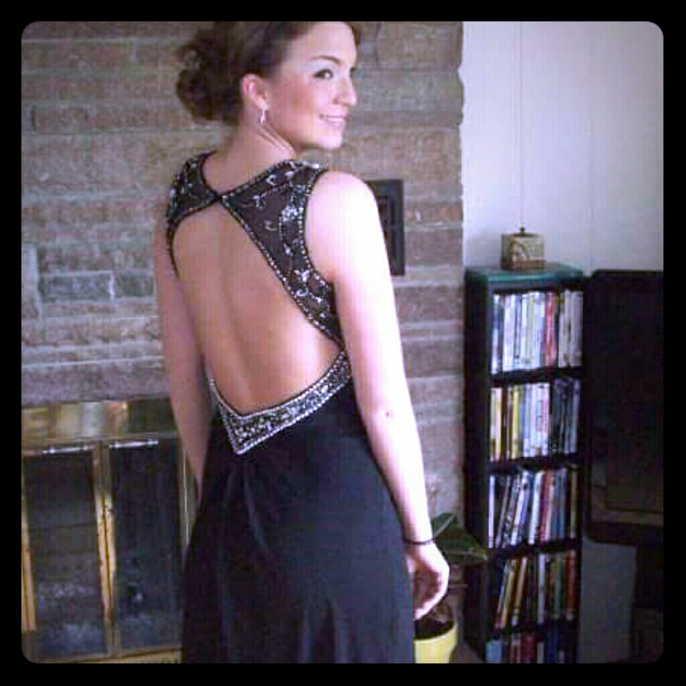 Black backless dress