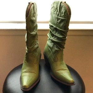 Green Leather boots