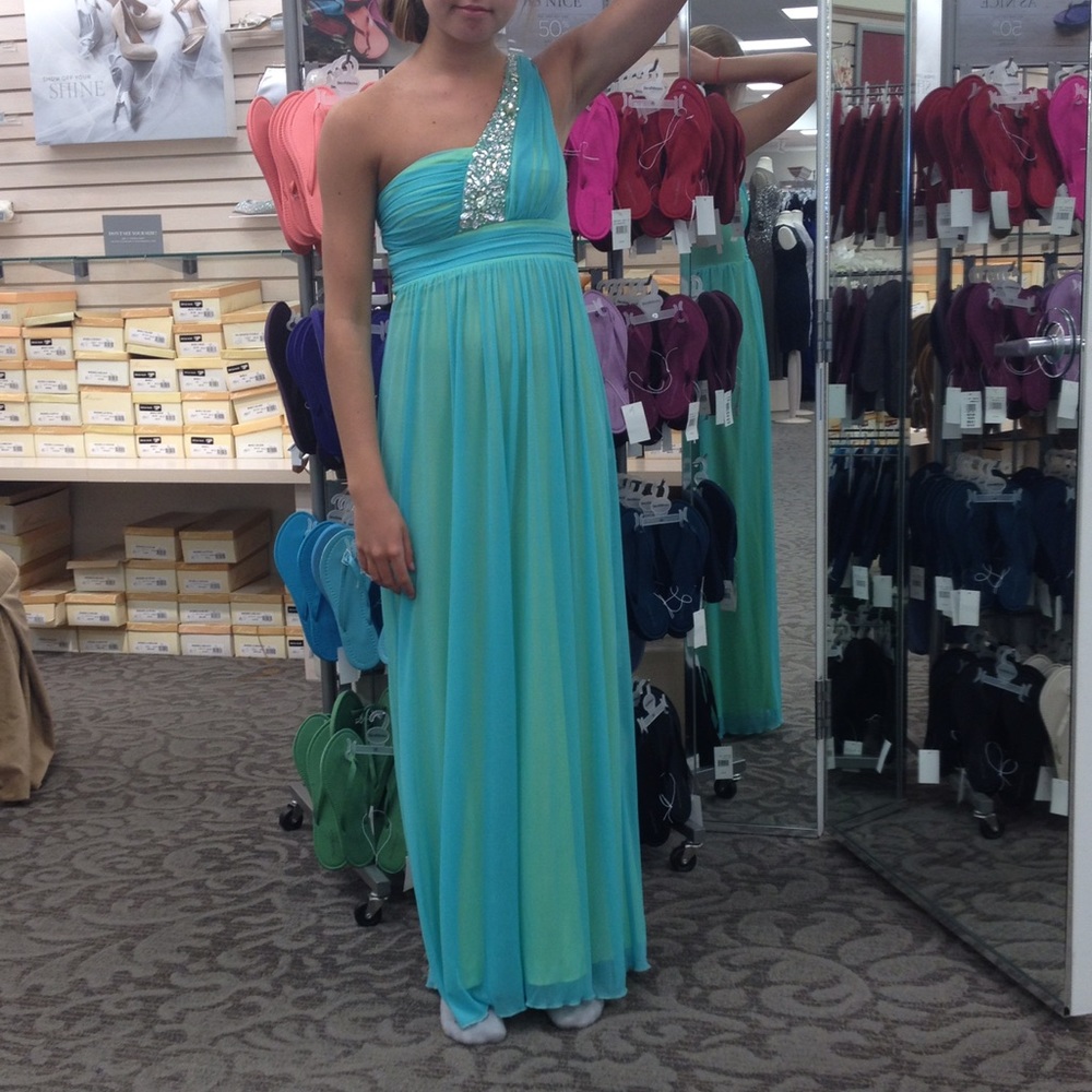 Aqua blue prom dress