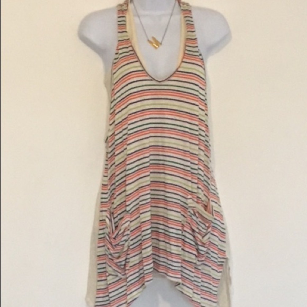 Ella moss striped flowy tank top