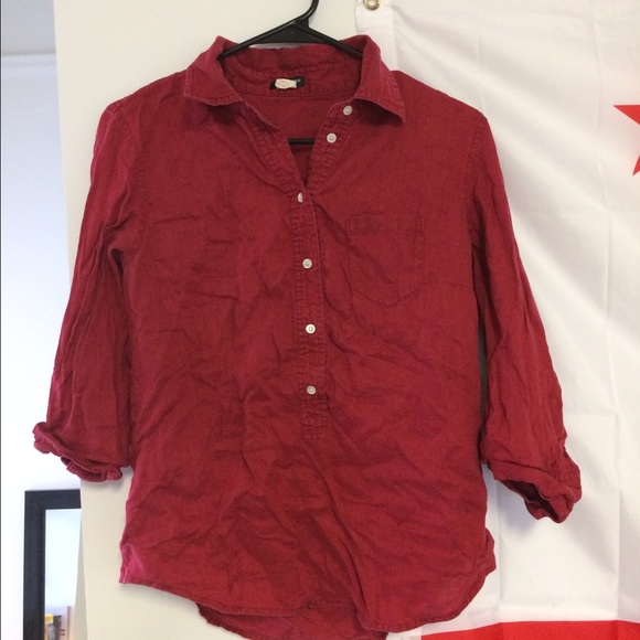 Dark red J. Crew button up - Picture 1 of 1