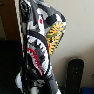 AUTHENTIC BAPE City Camo Shark Hoodie SZ M