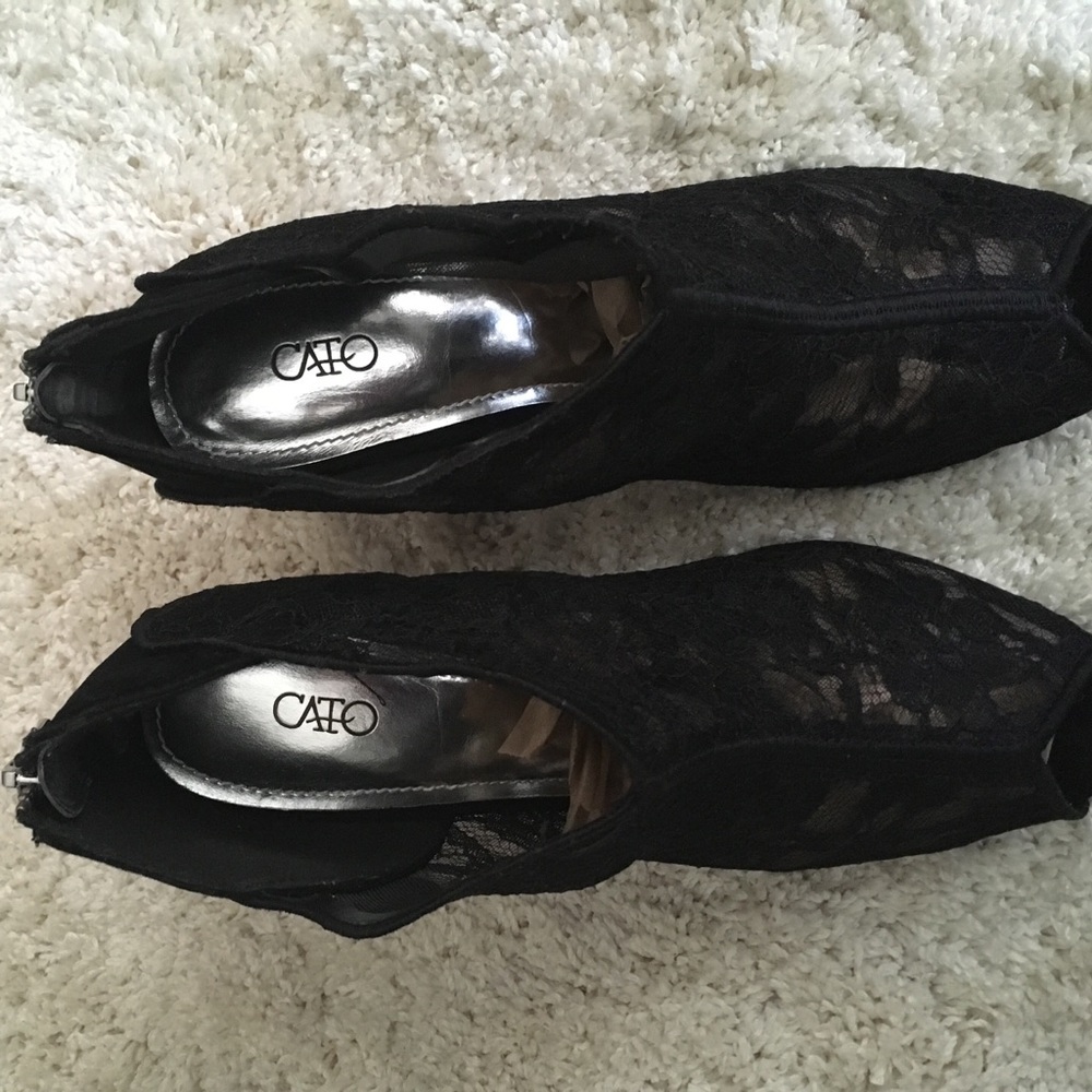 Black mesh  high heels