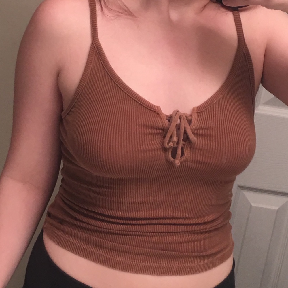 American eagle lace up tank