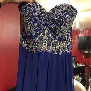 Royal blue prom dress, size L