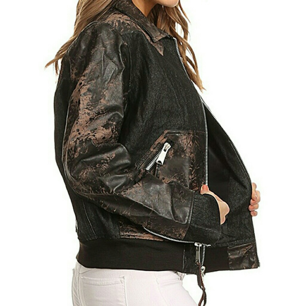 1 XL LEFT 🔶DISTRESSED LEATHER MOTO JACKET