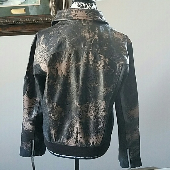 1 XL LEFT 🔶DISTRESSED LEATHER MOTO JACKET - Picture 4 of 8