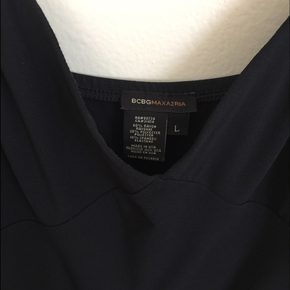 BCBGMAXAZRIA Black Sleeveless Flounce Dress Sz L - Picture 2 of 6
