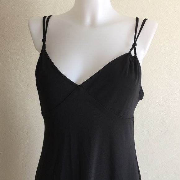 BCBGMAXAZRIA Black Sleeveless Flounce Dress Sz L - Picture 6 of 6