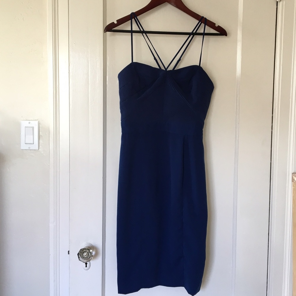 Warehouse blue bodycon dress (uk size 10, us 6)