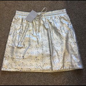 Anthropologie Gold Eyelet Skirt, NWT, Size 0