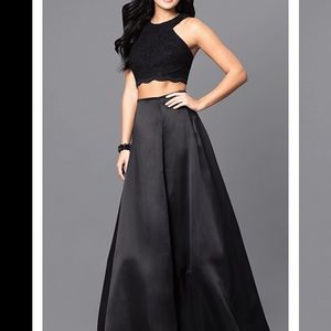 Black Long Two-Piece Prom Dress