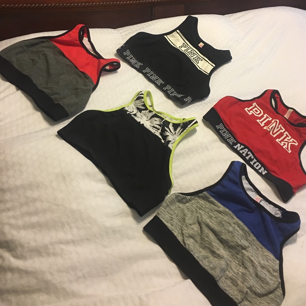 VS pink crop sports bra