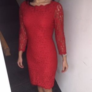 Adrianna papell red lace dress Size 2