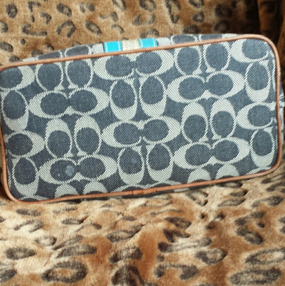 Coach Black Signature Logo demi bag in turquiose - Picture 4 of 6