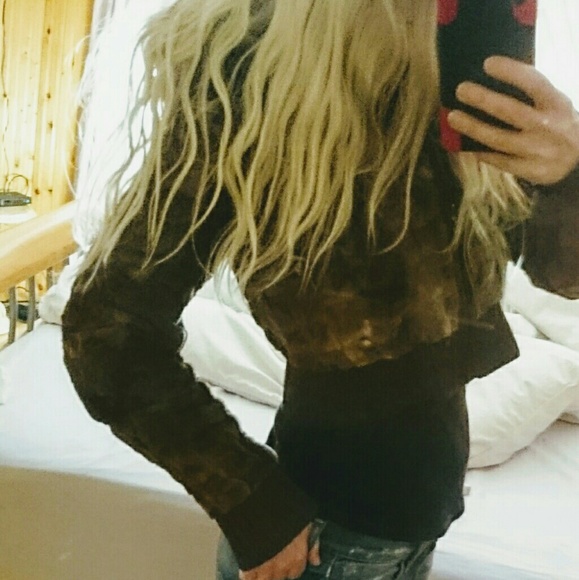 Genuine RABBIT fur SexY crop bomber jacket - Picture 2 of 4