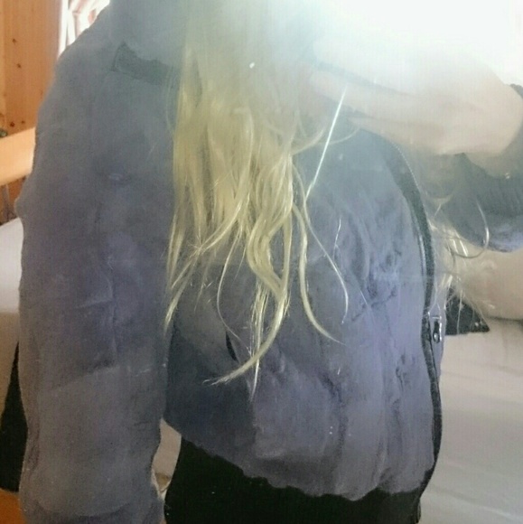 Genuine RABBIT fur SexY crop bomber jacket - Picture 4 of 4