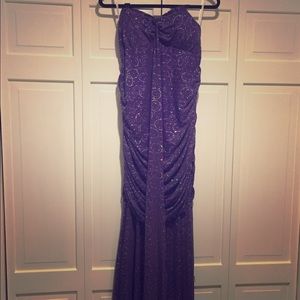Purple sequin long dress