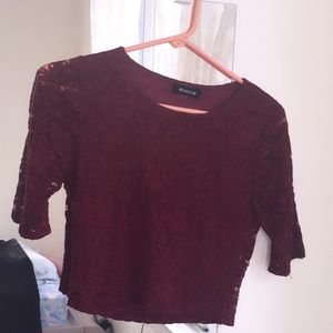 Maroon crop top size 2