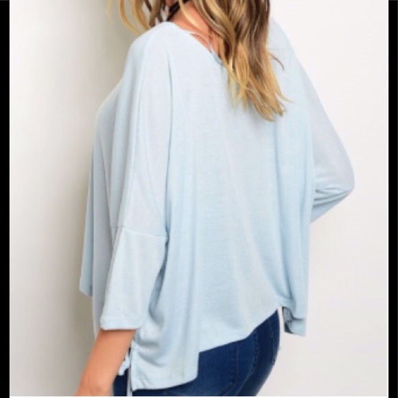 🆑FINAL PRICE LAST ONE! Side Tie Blue Top - Picture 4 of 4