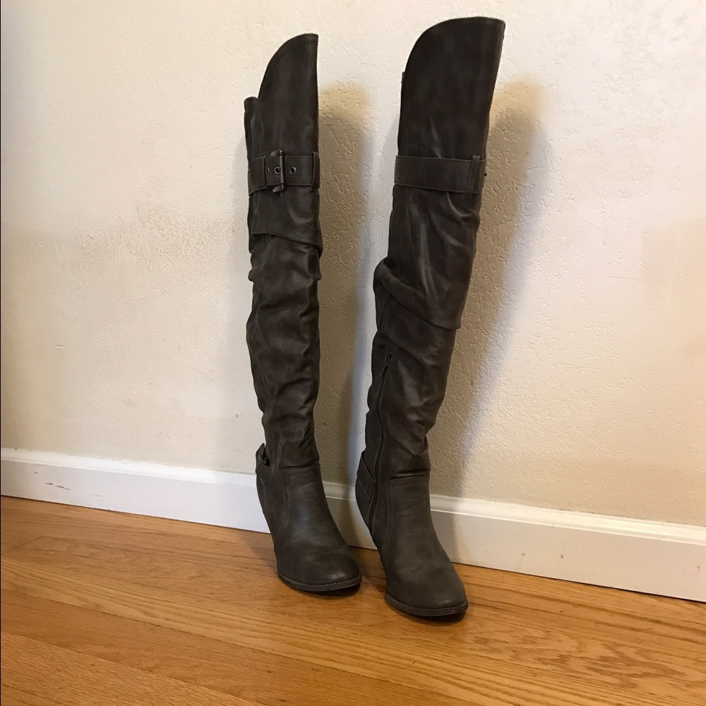 Over the knee heeled boots