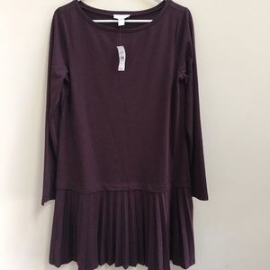 LOFT Drop waist dress with pleated bottom. NWT