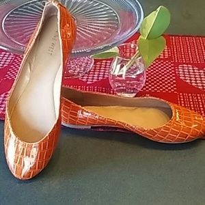 Nine West Burnt Orange Textured Flats