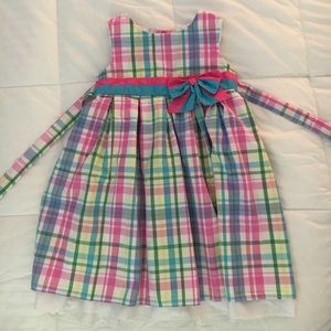 Pink and blue girl's plaid dress