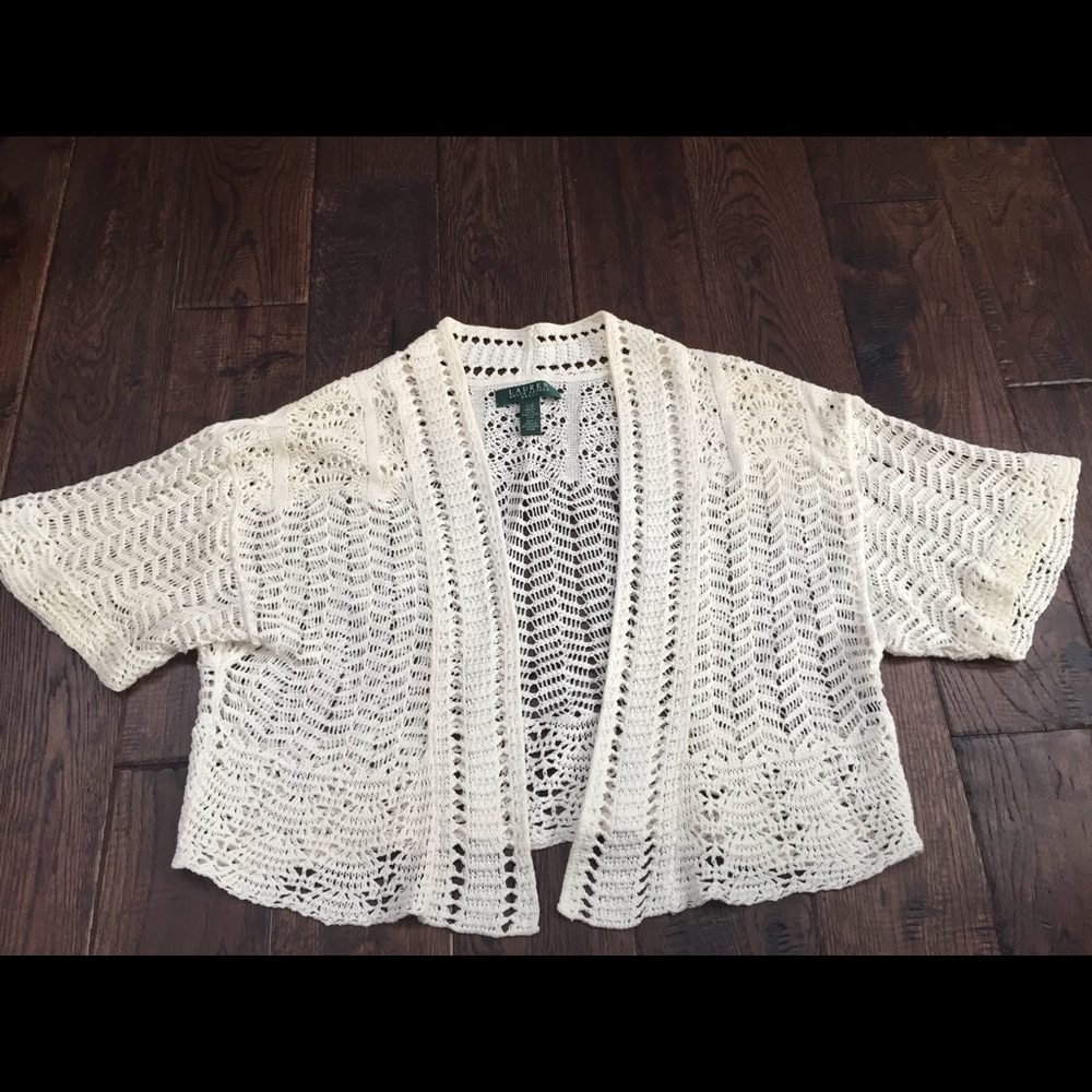 Ralph Lauren crochet cream Cardigan