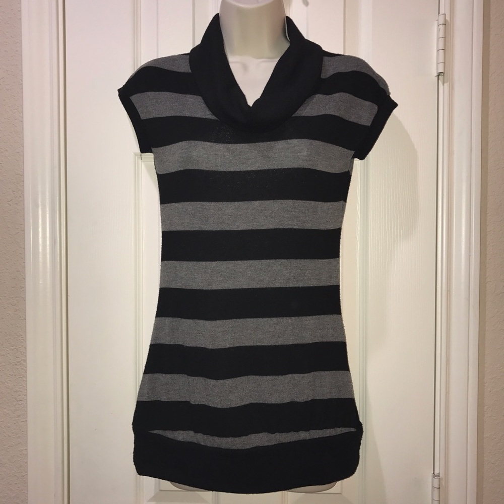 Black and gray striped blouse