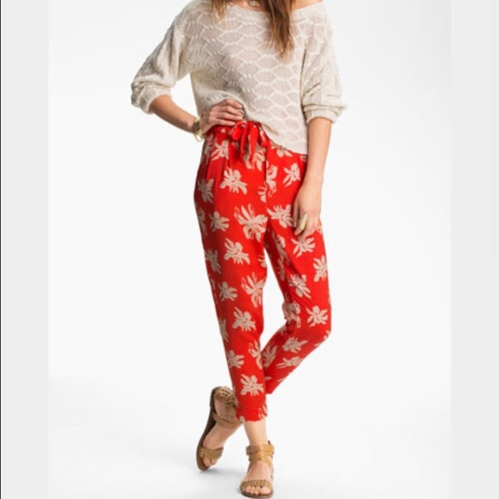Viva vena size 4 orange flower pant