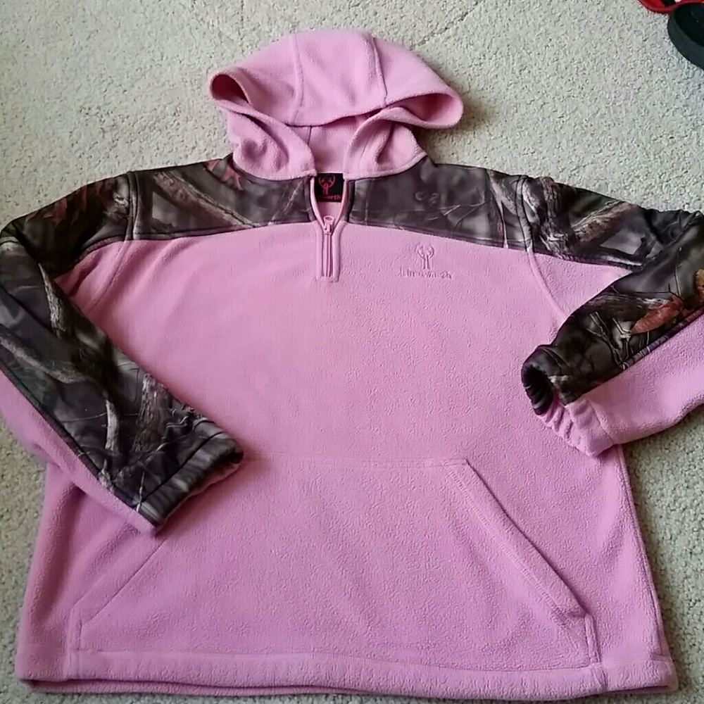 Huntworth Camo & Pink zip hoodie XL
