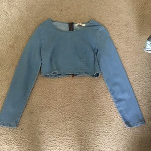 Crop top jean shirt