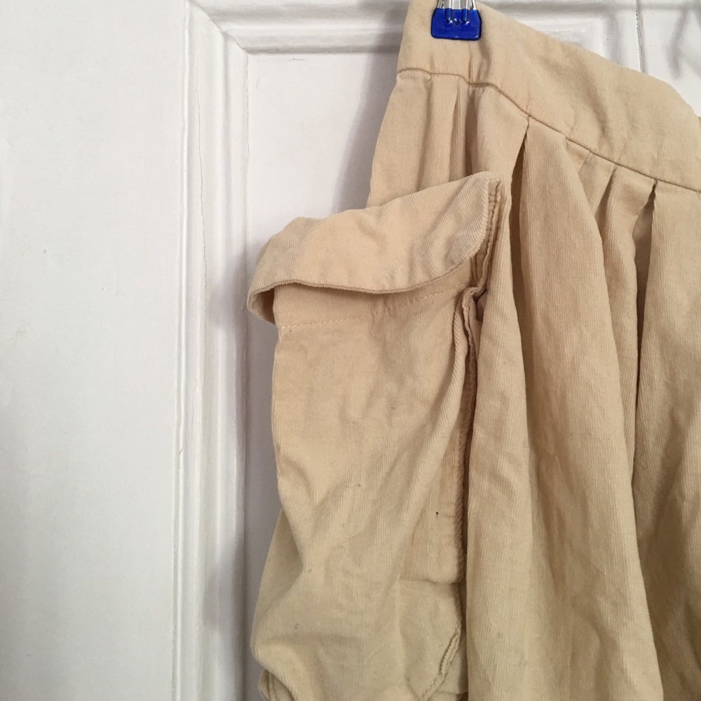 Anthro Maeve Effortless Corduroy Cream Skirt 2 - Picture 3 of 4